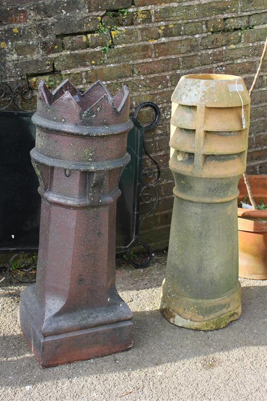 2 chimney pots